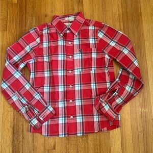 Abercrombie & Fitch Men Casual muscle Shirt Red Check Cotton size M(o)